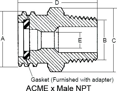ADAPTER, 1 1/4AC X 3/4MN - ACME x Male NPT